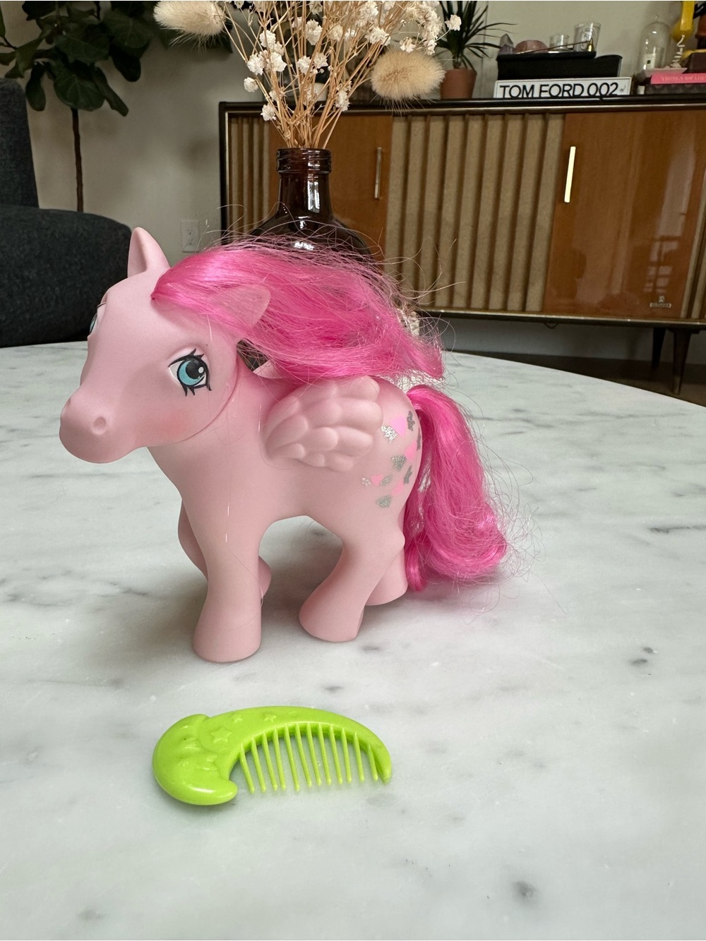 Hasbro Pink Pony with Bright Pink Mane and Lime Green Comb